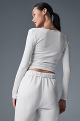 Gather Long Sleeve - White