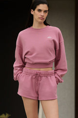 Cropped Accolade Crewneck - Pink Wild Rose